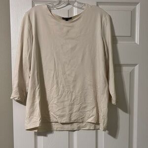 Tan and Cream Boxy Blouse with Relaxed Fit